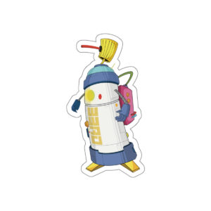 ‘ROBO-SPRAY’ ROBOT SPRAYCAN ILLUSTRATION – Die-Cut Sticker