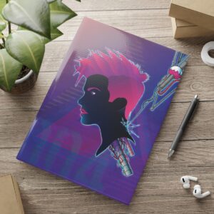 Hardcover Notebook with Puffy Covers - Cyber Chick 004